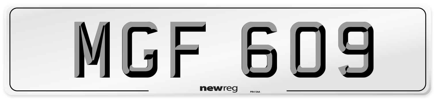 MGF 609 Number Plate from New Reg